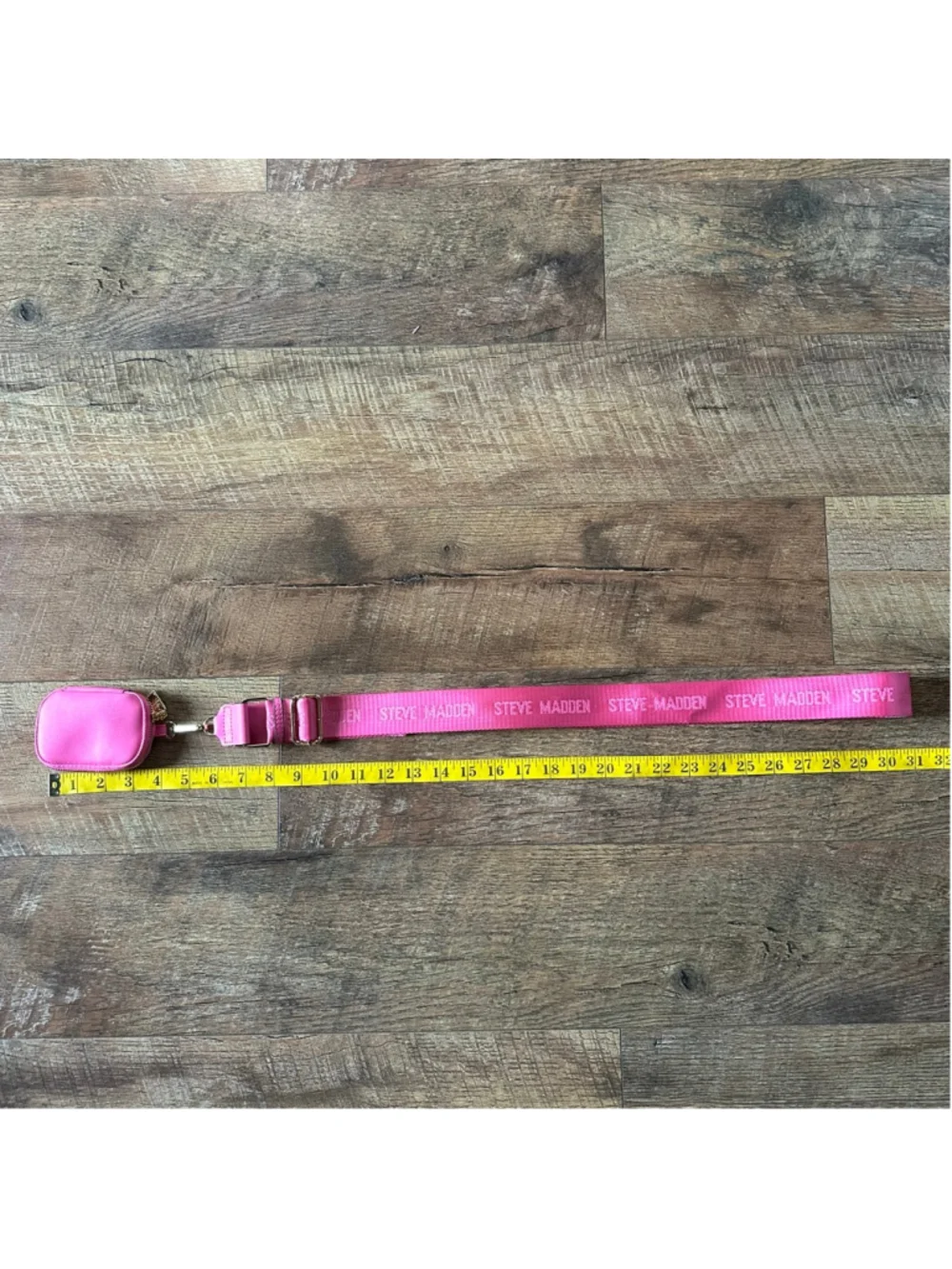 Women's Steve Madden Pink Logo Strap with Detachable adjustable￼Pouch Summer